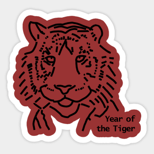 Small Year of the Tiger Outline Sticker